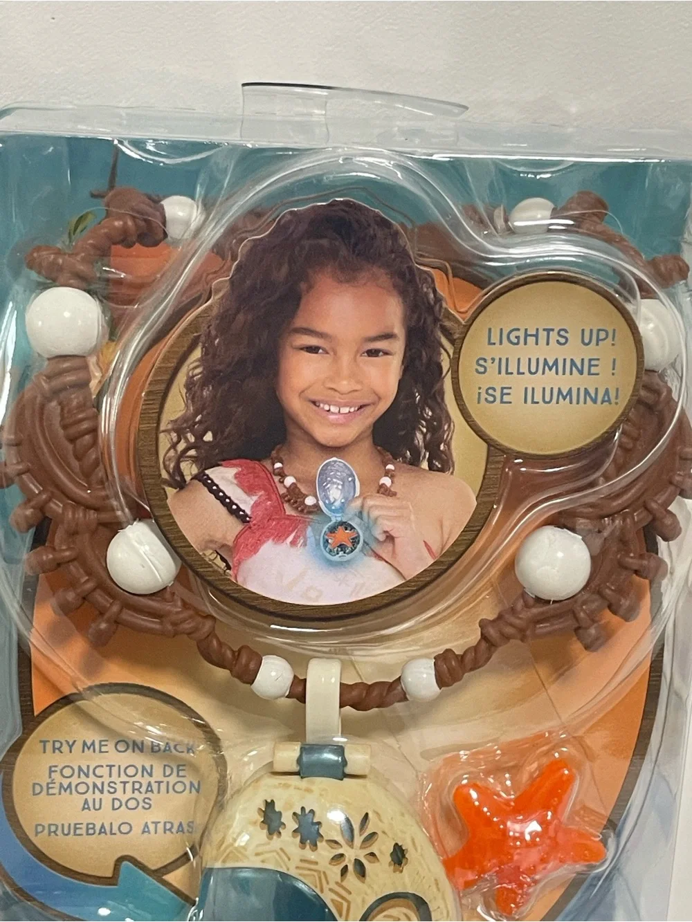 Disney Moana 2 Light-Up Shell Necklace - Blue, Gold & Orange